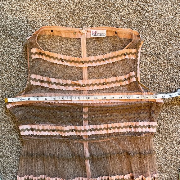 RED Valentino Point d'esprit tulle Pink Sheer Maxi Dress - Picture 9 of 11